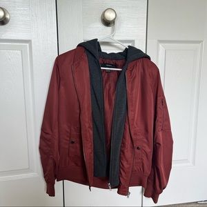 forever 21 small dark orange bomber jacket